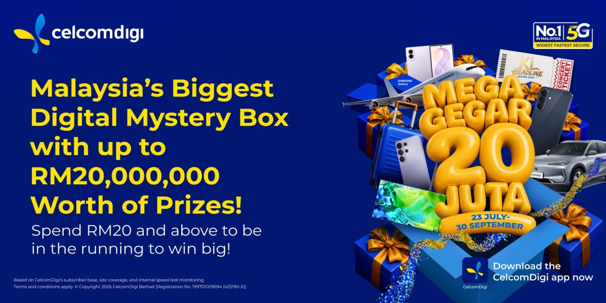 CelcomDigi is giving away RM20 million in prizes, including a Proton e.MAS 7 and smart home makeovers
