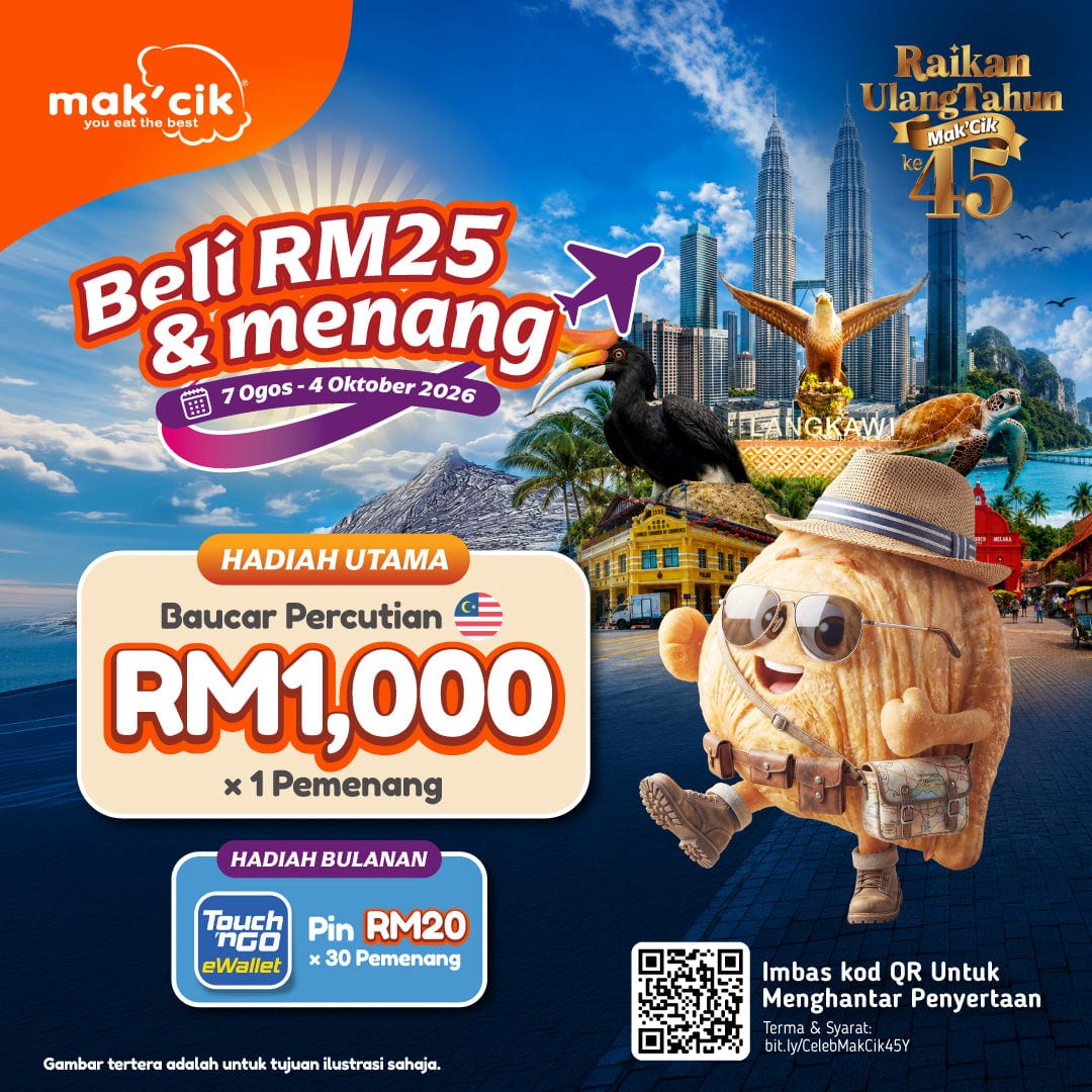 Mak'Cik 45th Anniversary Beli & Menang – Win a RM1,000 Holiday Voucher