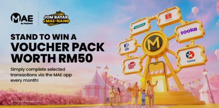 Win big on everyday transactions with a Voucher Pack worth RM50!